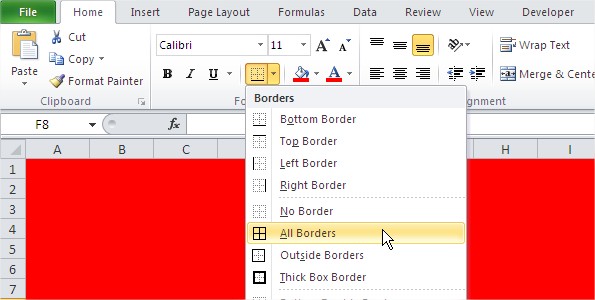 Excel All Borders